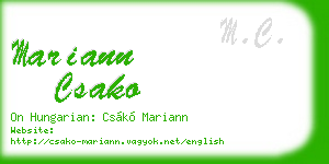 mariann csako business card