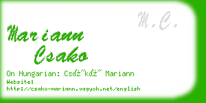 mariann csako business card